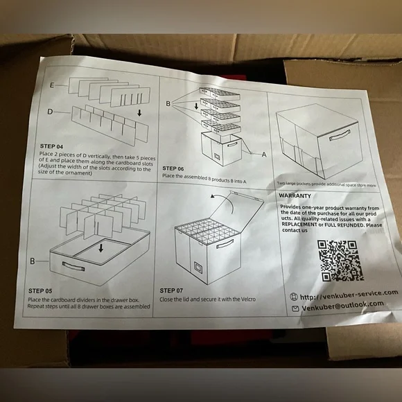 NIB FREE SHPG 2 Red Ornament Storage Boxes each holds 72 ornaments. - Picture 3 of 6